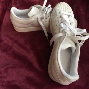 Adidas Superstar white on white,size 12